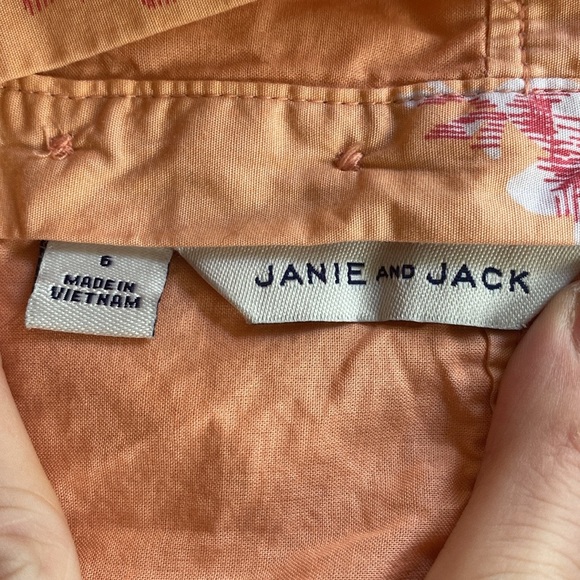 Two Janie and Jack Little Girls Spring Summer Dresses Size 6 Peach Pink White - Picture 12 of 16